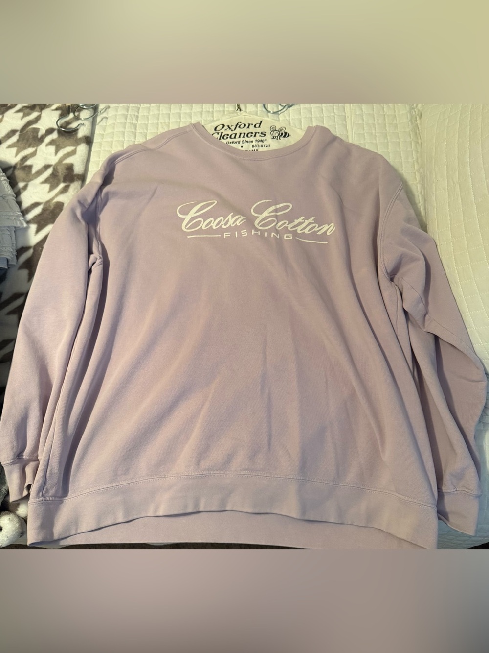 Fishing Womens Lavender Crewneck Sweater